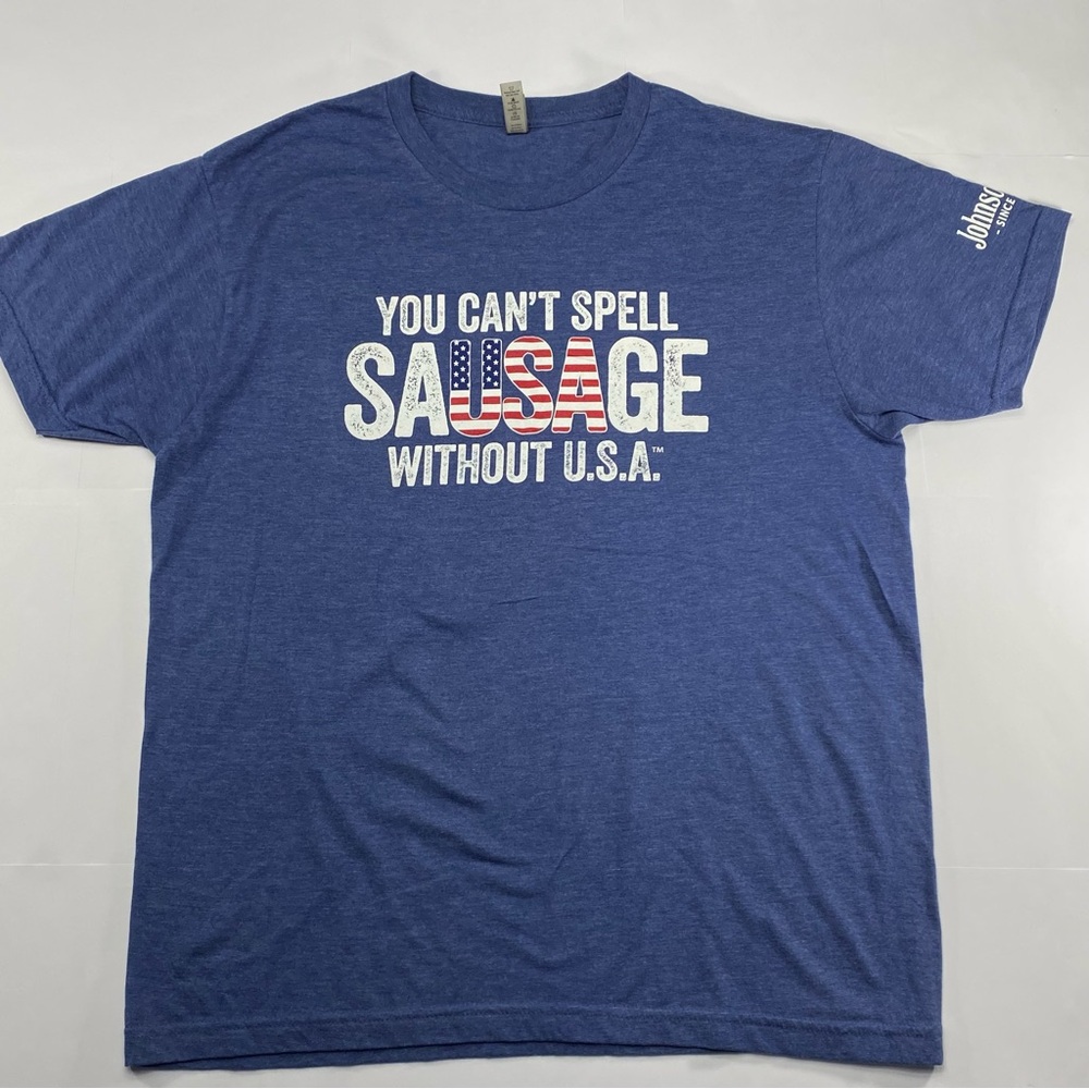 FUNNY USA T-Shirt Flag Men’s Large Blue